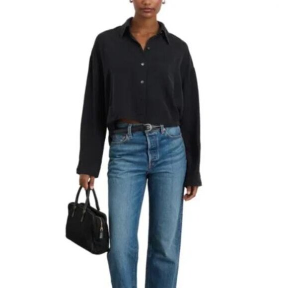 Alex Mill Gemma Button Down Shirt - Black | NWT | Size XL - Picture 4 of 5